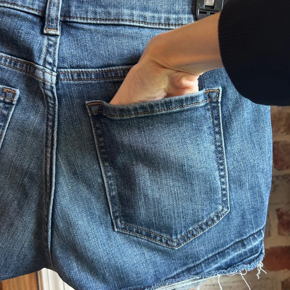 Banana Republic Denim Shorts Women Blue Raw Hem Premium Denim Classic Size 0